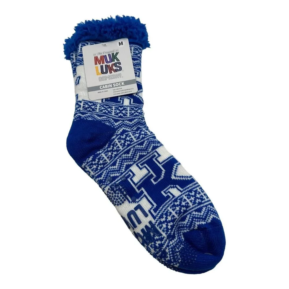 NWT Muk Luks Game Day Cabin Socks Kentucky Wildcats Sz M Men's 8-10 Women's 9-11